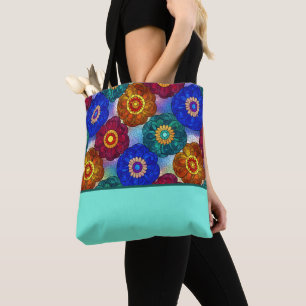 Buntglas abstrakt Rot Grün Blau Orange Tasche