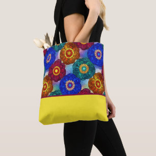 Buntglas abstrakt Rot Grün Blau Orange Tasche