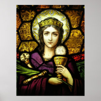 Buntglas aus dem 19. Jahrhundert St. Barbara Poster