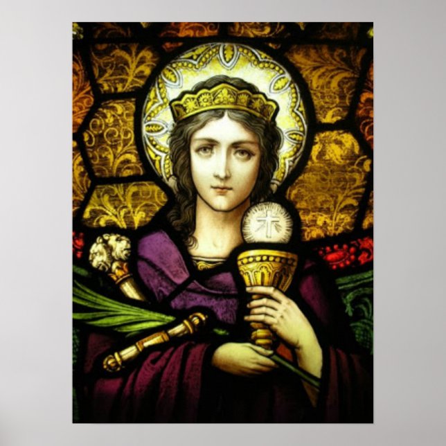 Buntglas aus dem 19. Jahrhundert St. Barbara Poster (Vorne)