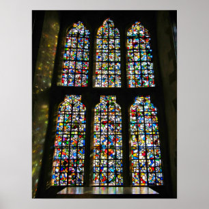 Buntglas-Barcelona-Fotografie Sagrada Familia Poster