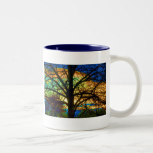 Buntglas-Baum Zweifarbige Tasse
