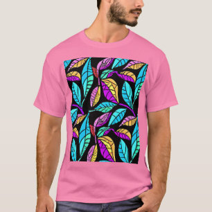 Buntglas-Blattdesign T-Shirt