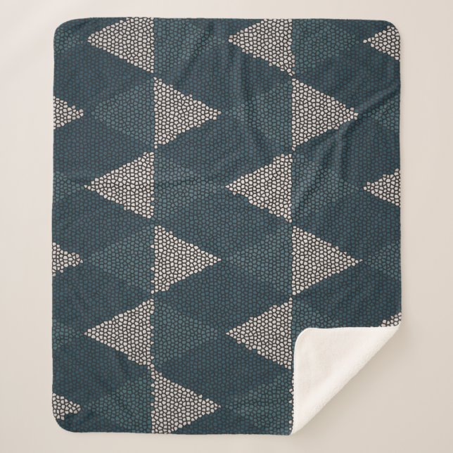 Buntglas Blau Diamant Sherpadecke (Vorderseite)