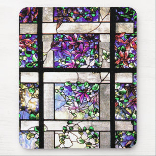 Buntglas-Blumen-Mauspad Mousepad