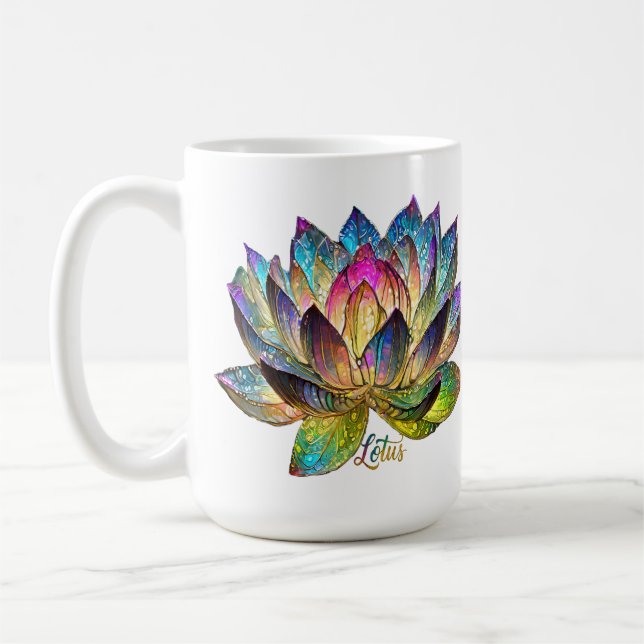 Buntglas Bunte Lotusblume Kaffeetasse (Links)