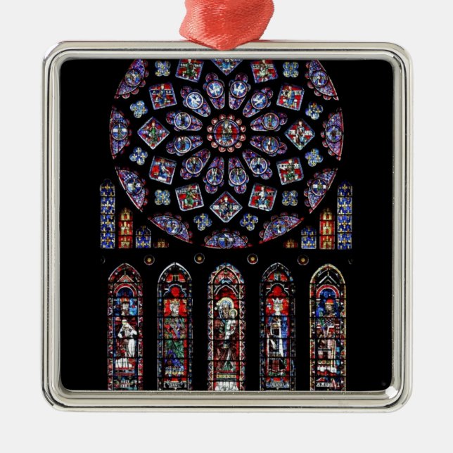 BUNTGLAS CHARTRES VI SILBERNES ORNAMENT (Vorne)