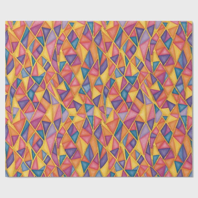 Buntglas-Effekt-Regenbogen-Geschenkpapier Geschenkpapier (Flach)
