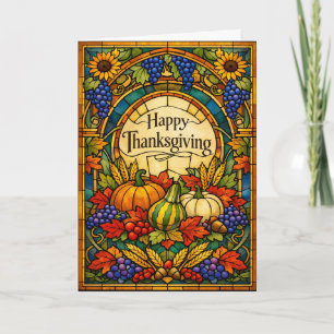 Buntglas Ernte Frohes Erntedankfest Design Karte