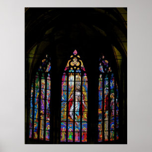 Buntglas-Fenster (2), Kathedrale St. Vituss Poster