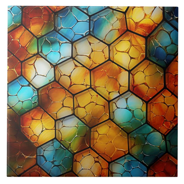 Buntglas Fliese (Vorderseite)