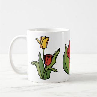 Buntglas Frühlingsblumen Kaffeetasse