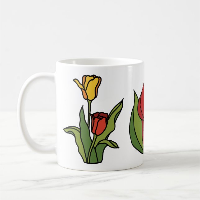 Buntglas Frühlingsblumen Kaffeetasse (Links)