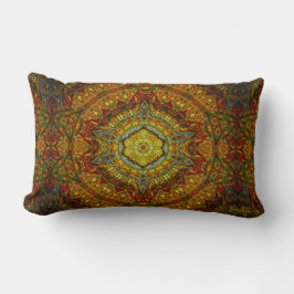 Buntglas-Gas-Ring-Mandala-Kissen Lendenkissen