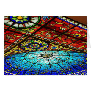 Buntglas-Gruß-oder Anmerkungs-Karte