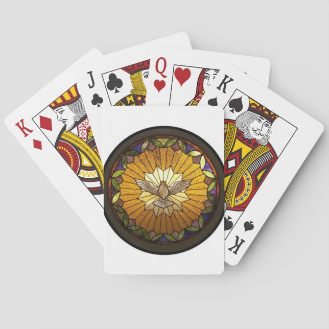Buntglas-Heiliger Geist Spielkarten (Rückseite)
