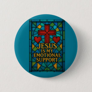 Buntglas Jesus Christliches Geschenk Button