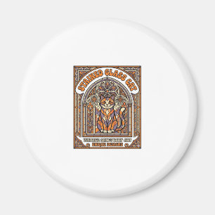Buntglas Katze Katze Buntglas Kirche Vintage Magnet