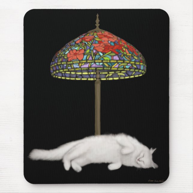 Buntglas-Katze Sunlamp Mousepad (Vorne)