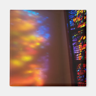 Buntglas-Kirchen-Kathedralen-Fenster-Magnet-Kunst Magnet