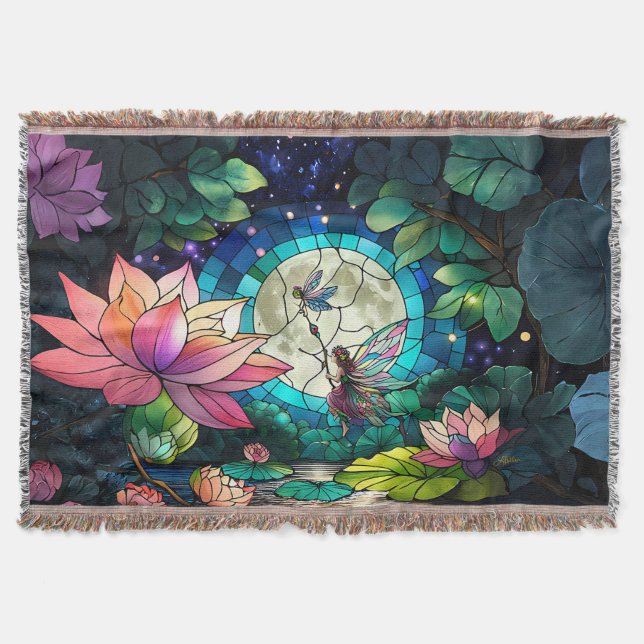 Buntglas Kleine Fee mit Libelle Decke (Vorderseite)