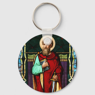 Buntglas-Kunst Saint Paul (Paul der Apostel) Schlüsselanhänger