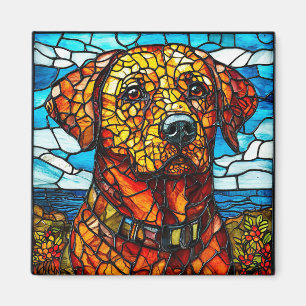 Buntglas-Labrador-Hund Magnet