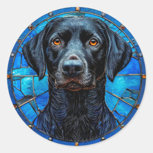 Buntglas Labrador Runder Aufkleber