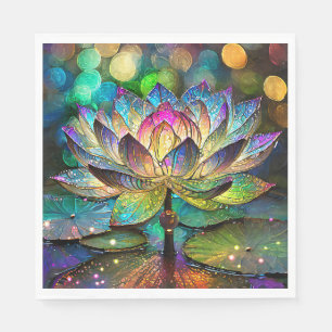 Buntglas Lebendige Lotusblume Serviette