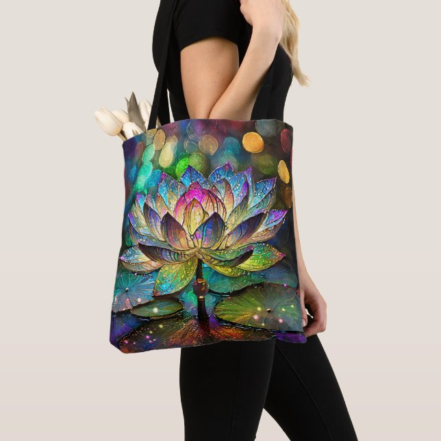 Buntglas Lebendige Lotusblume Tasche (Von Nahem)
