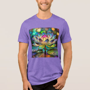 Buntglas Lebendige Lotusblume Tri-Blend Shirt