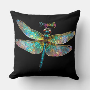 Buntglas Libelle Kissen