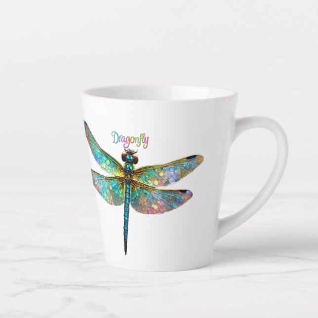 Buntglas Libelle Milchtasse (Rechts)