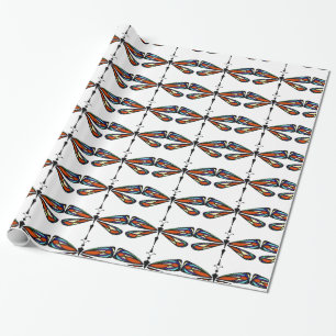 Buntglas-Libellen-Packpapier Geschenkpapier