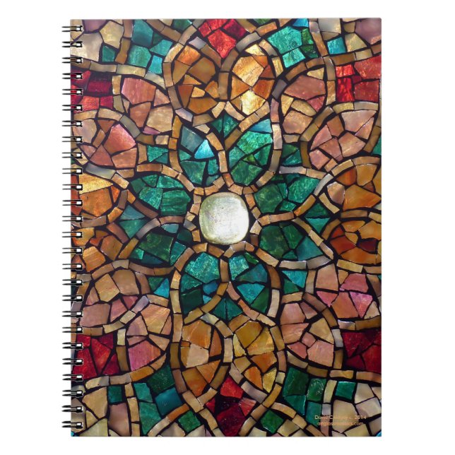 Buntglas-Mosaik-Notizbuch "Herbst-Stern " Notizblock (Vorderseite)