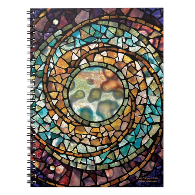 Buntglas-Mosaik-Notizbuch "Musik der Bereiche " Notizblock (Vorderseite)