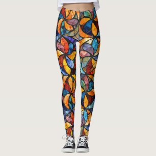Buntglas-Mosaik Pop-Strumpfhosen Leggings