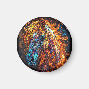 Buntglas-Pferd-Design Magnet