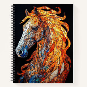 Buntglas-Pferd-Design Notizbuch