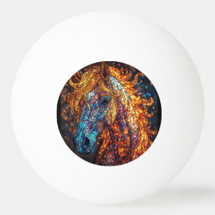 Buntglas-Pferd-Design Tischtennisball