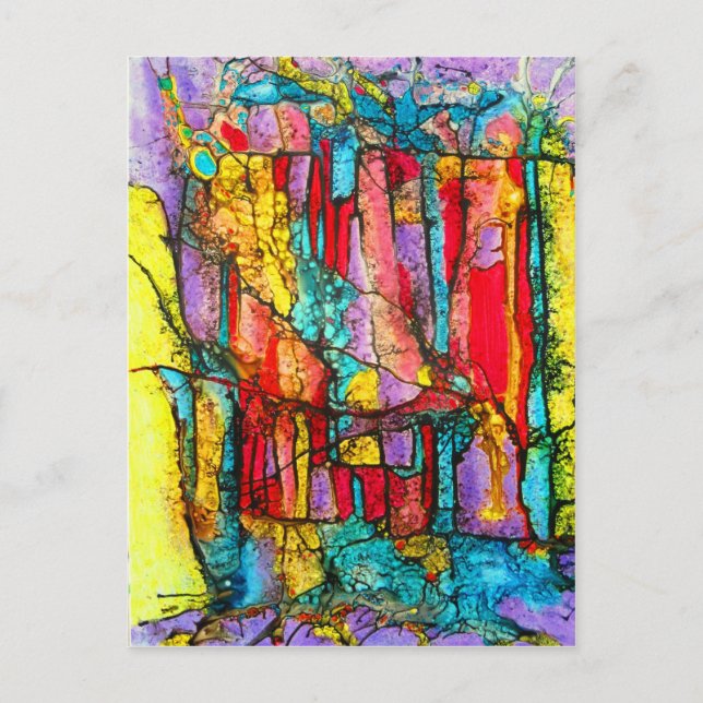 Buntglas Postkarte (Vorderseite)