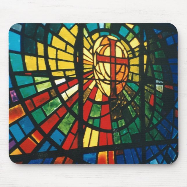 Buntglas ressurected Quermousepad Kunst Mousepad (Vorne)