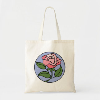 Buntglas-Rose Tragetasche