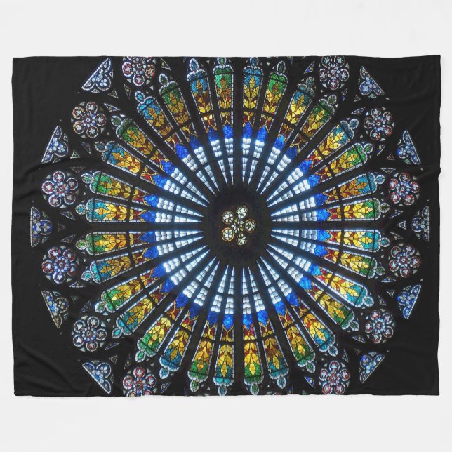 Buntglas-Rosette Kathedrale Fleecedecke (Vorderseite (Horizontal))