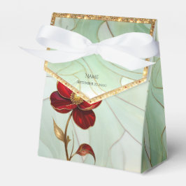 Buntglas-Rote-Blumen-Geschenkbox Geschenkschachtel