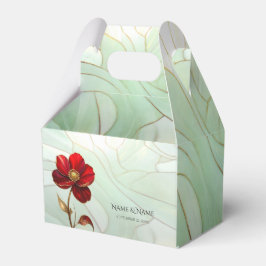 Buntglas-Rote-Blumen-Geschenkbox Geschenkschachtel
