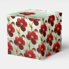 Buntglas-Rote-Blumen-Geschenkbox Geschenkschachtel