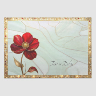 Buntglas-Rote-Blumen-Seidenpapier Seidenpapier