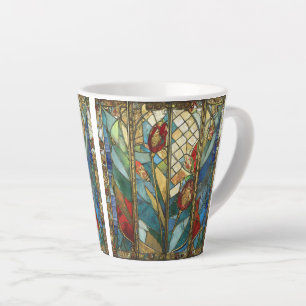 Buntglas Rote Mohnblumen Hauptmann bei Sonnenaufga Milchtasse