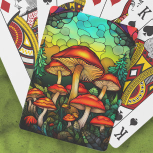 Buntglas Rote Pilze Giftpilz Fantasy Spielkarten